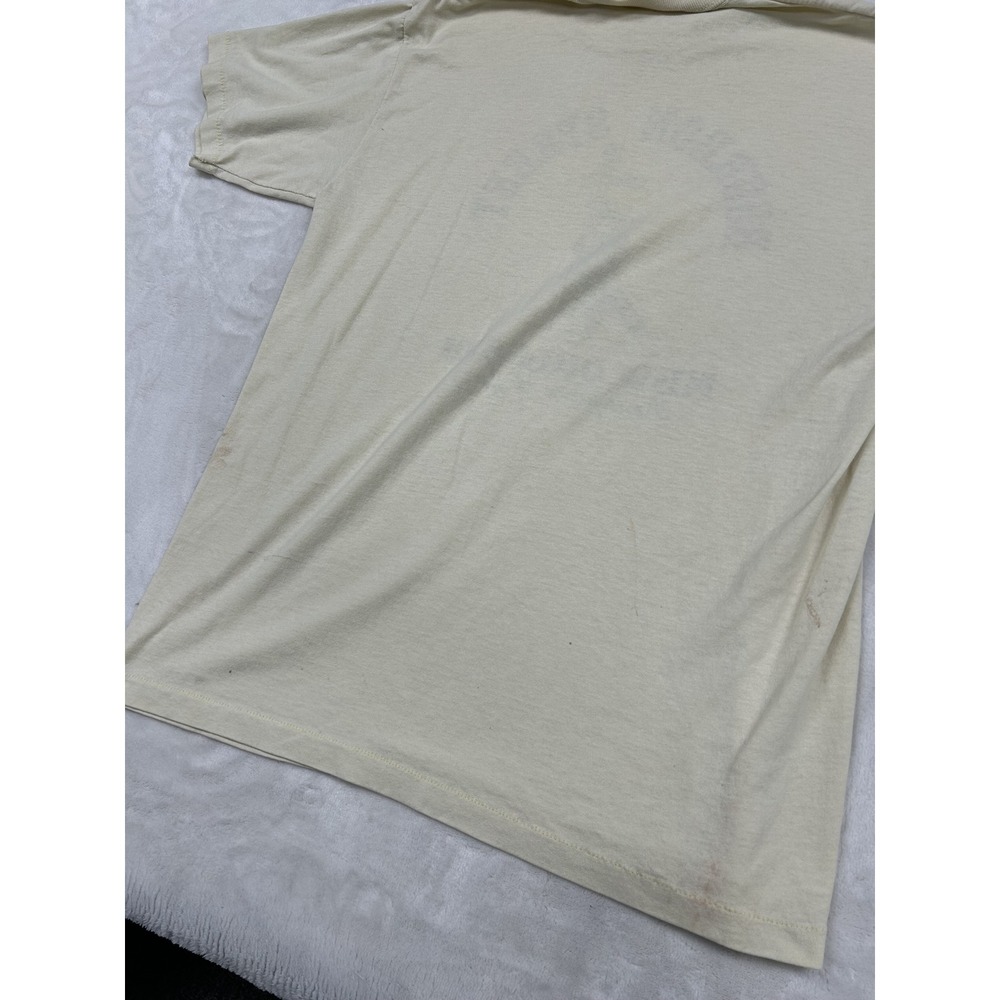 80s Sportswear Bourbon Street shirt Mens L Cream New Orleans Jazz Vintage - Picture 7 of 9